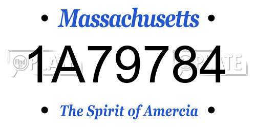 1A79784 Massachusetts License Plate