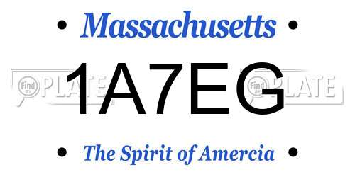 1A7EG Massachusetts License Plate