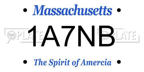 1A7NB Massachusetts License Plate