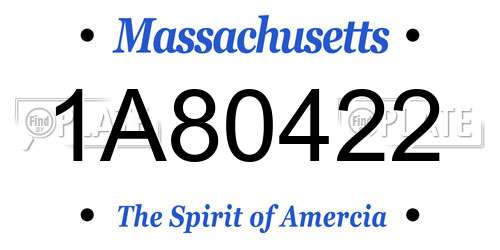 1A80422 Massachusetts License Plate