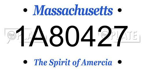 1A80427 Massachusetts License Plate