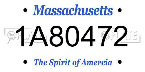 1A80472 Massachusetts License Plate