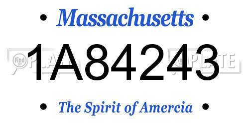 1A84243 Massachusetts License Plate