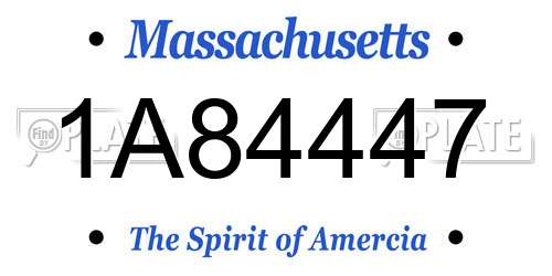 1A84447 Massachusetts License Plate