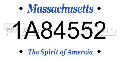 1A84552 Massachusetts License Plate