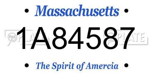 1A84587 Massachusetts License Plate