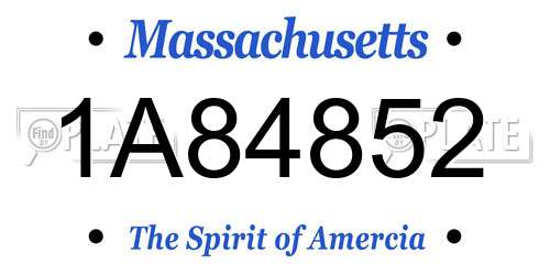 1A84852 Massachusetts License Plate