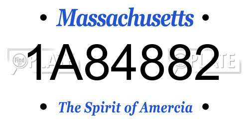 1A84882 Massachusetts License Plate