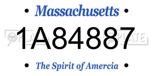 1A84887 Massachusetts License Plate