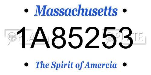 1A85253 Massachusetts License Plate