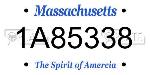 1A85338 Massachusetts License Plate