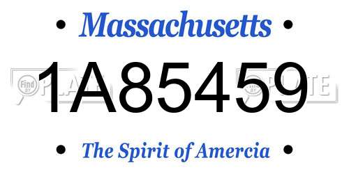 1A85459 Massachusetts License Plate