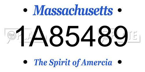 1A85489 Massachusetts License Plate