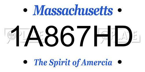1A867HD Massachusetts License Plate