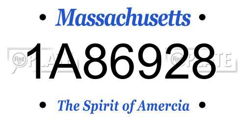 1A86928 Massachusetts License Plate