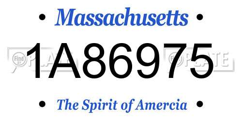 1A86975 Massachusetts License Plate
