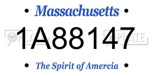 1A88147 Massachusetts License Plate