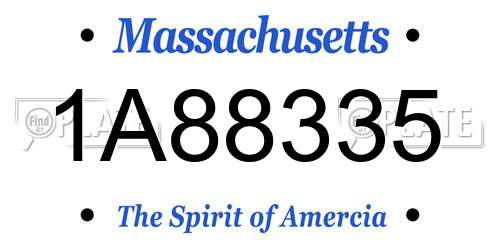 1A88335 Massachusetts License Plate