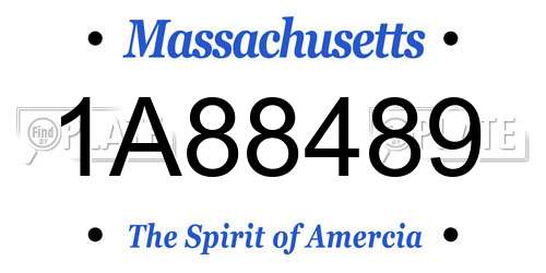 1A88489 Massachusetts License Plate