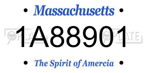 1A88901 Massachusetts License Plate