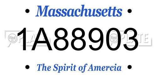 1A88903 Massachusetts License Plate