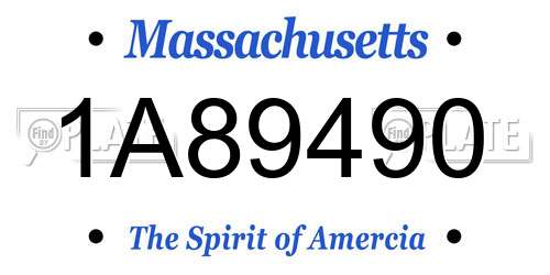 1A89490 Massachusetts License Plate