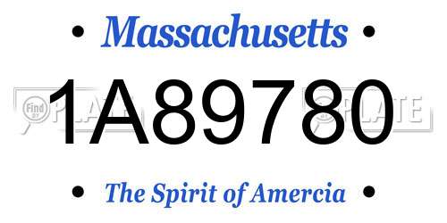 1A89780 Massachusetts License Plate