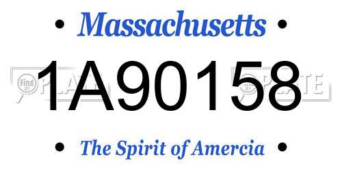 1A90158 Massachusetts License Plate