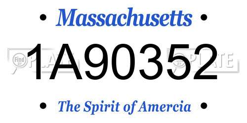 1A90352 Massachusetts License Plate