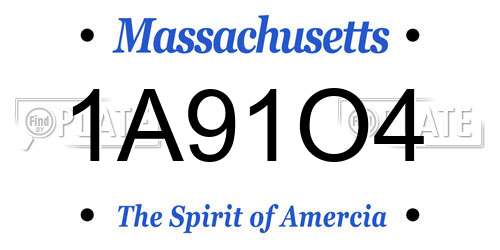 1A91O4 Massachusetts License Plate