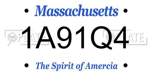 1A91Q4 Massachusetts License Plate