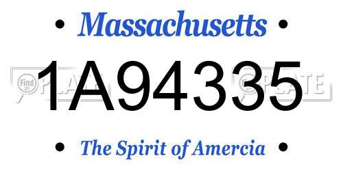 1A94335 Massachusetts License Plate