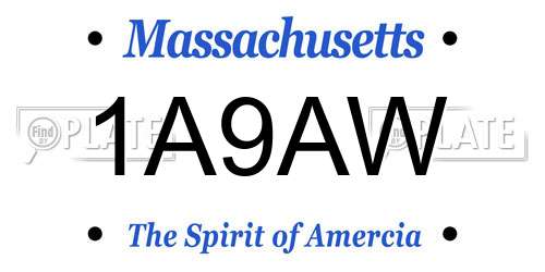 1A9AW Massachusetts License Plate