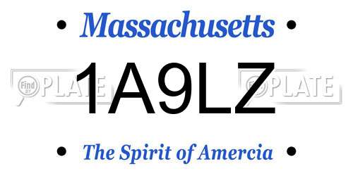 1A9LZ Massachusetts License Plate