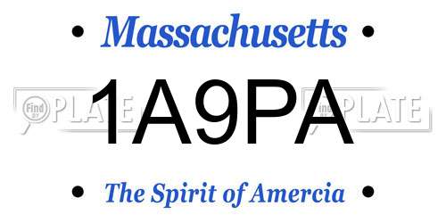 1A9PA Massachusetts License Plate