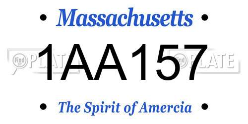 1AA157 Massachusetts License Plate
