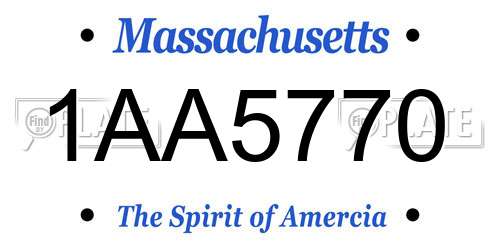 1AA5770 Massachusetts License Plate