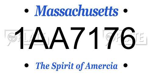 1AA7176 Massachusetts License Plate
