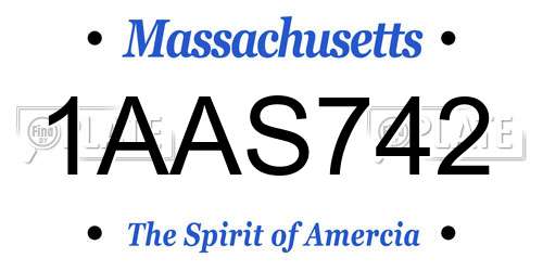 1AAS742 Massachusetts License Plate