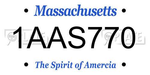 1AAS770 Massachusetts License Plate