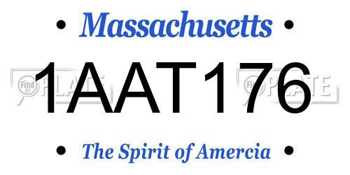 1AAT176 Massachusetts License Plate