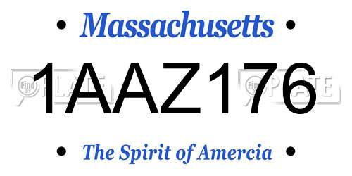 1AAZ176 Massachusetts License Plate