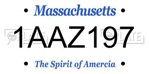 1AAZ197 Massachusetts License Plate