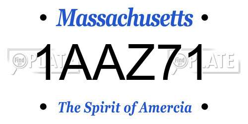 1AAZ71 Massachusetts License Plate