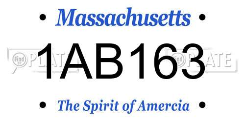 1AB163 Massachusetts License Plate