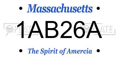 1AB26A Massachusetts License Plate