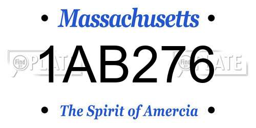 1AB276 Massachusetts License Plate