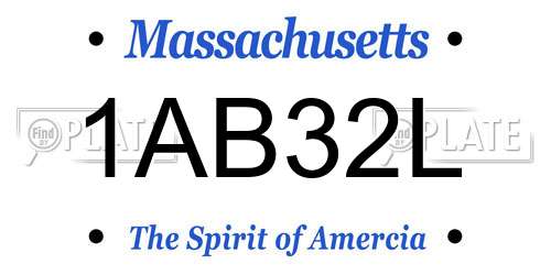 1AB32L Massachusetts License Plate