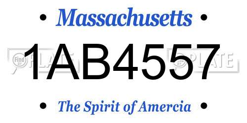 1AB4557 Massachusetts License Plate