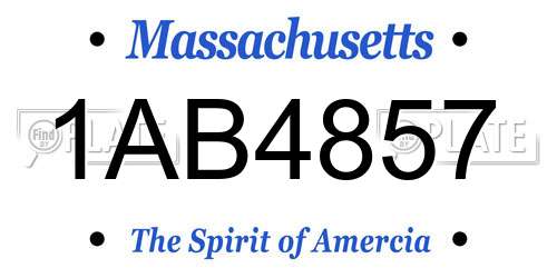 1AB4857 Massachusetts License Plate